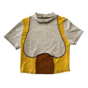 Papaya Crop Top - Overlocked Paneling